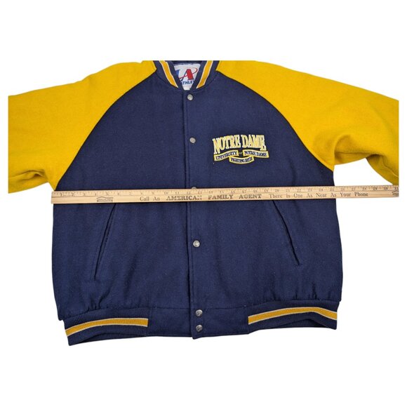 Vintage Logo Athletic Notre Dame Fighting Irish Varsity Jacket Wool Blend - Picture 14 of 15